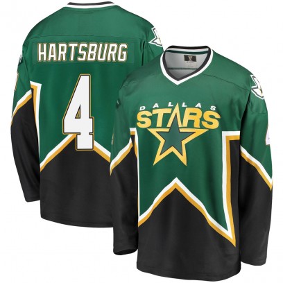 Men's Premier Dallas Stars Craig Hartsburg Fanatics Branded Breakaway Kelly Heritage Jersey - Green/Black