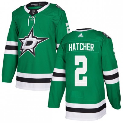Youth Authentic Dallas Stars Derian Hatcher Adidas Home Jersey - Green