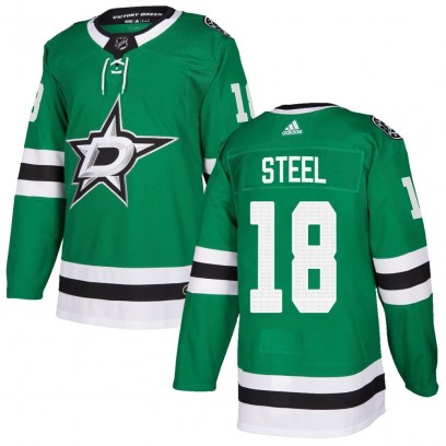 Youth Authentic Dallas Stars Sam Steel Adidas Home Jersey - Green