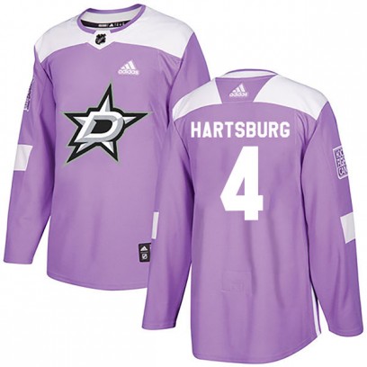 Men's Authentic Dallas Stars Craig Hartsburg Adidas Fights Cancer Practice Jersey - Purple