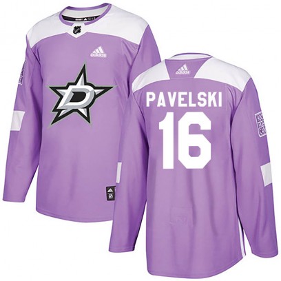 Men's Authentic Dallas Stars Joe Pavelski Adidas Fights Cancer Practice Jersey - Purple