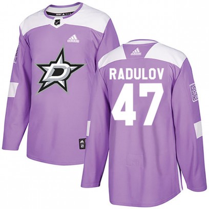 Men's Authentic Dallas Stars Alexander Radulov Adidas Fights Cancer Practice Jersey - Purple