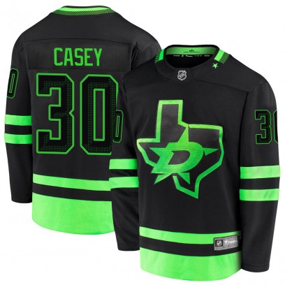 Youth Premier Dallas Stars Jon Casey Fanatics Branded Breakaway 2020/21 Alternate Jersey - Black