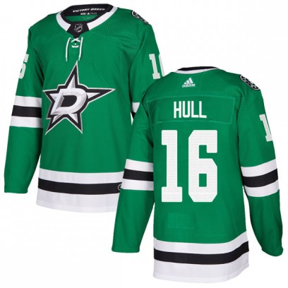 Men's Authentic Dallas Stars Brett Hull Adidas Home Jersey - Green