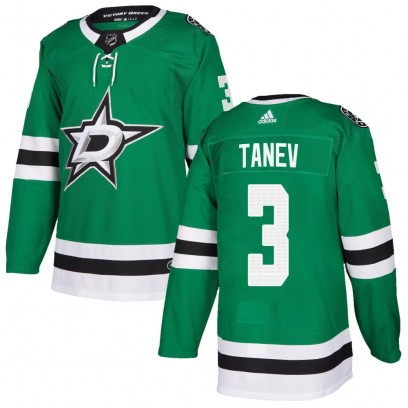 Men's Authentic Dallas Stars Chris Tanev Adidas Home Jersey - Green