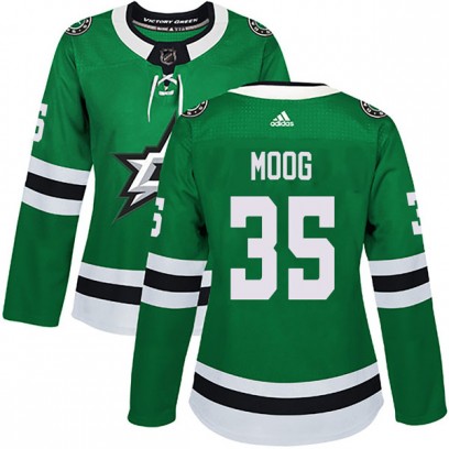 Women's Authentic Dallas Stars Andy Moog Adidas Home Jersey - Green