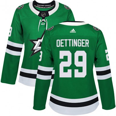 Women's Authentic Dallas Stars Jake Oettinger Adidas ized Home Jersey - Green