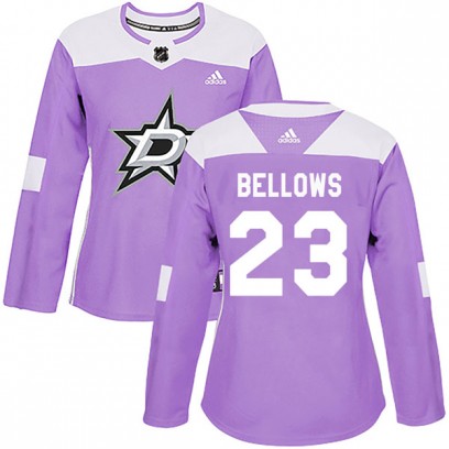 Women's Authentic Dallas Stars Brian Bellows Adidas Fights Cancer Practice Jersey - Purple