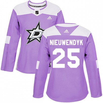 Women's Authentic Dallas Stars Joe Nieuwendyk Adidas Fights Cancer Practice Jersey - Purple