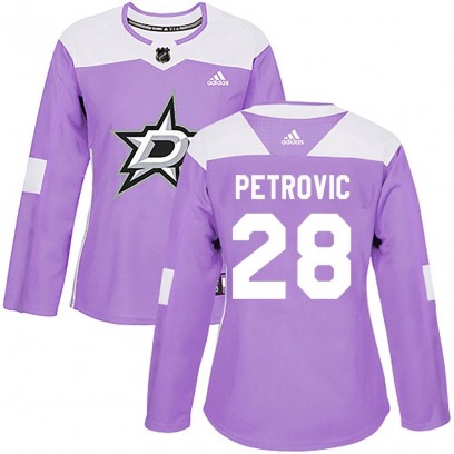 Women's Authentic Dallas Stars Alexander Petrovic Adidas Fights Cancer Practice Jersey - Purple