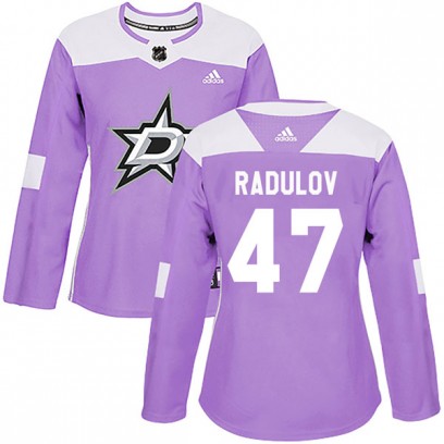 Women's Authentic Dallas Stars Alexander Radulov Adidas Fights Cancer Practice Jersey - Purple