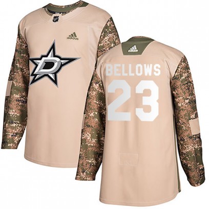 Youth Authentic Dallas Stars Brian Bellows Adidas Veterans Day Practice Jersey - Camo