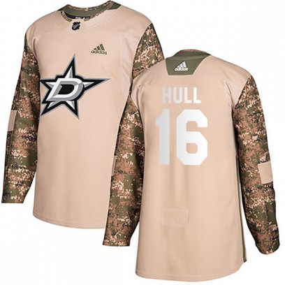 Youth Authentic Dallas Stars Brett Hull Adidas Veterans Day Practice Jersey - Camo