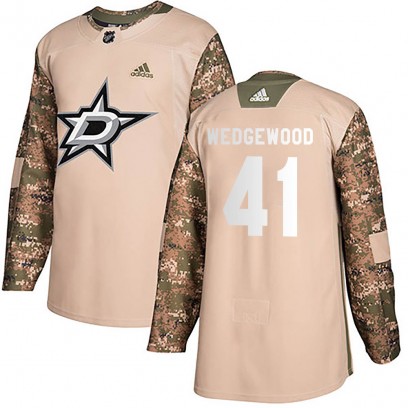 Youth Authentic Dallas Stars Scott Wedgewood Adidas Veterans Day Practice Jersey - Camo