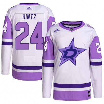Men's Authentic Dallas Stars Roope Hintz Adidas Hockey Fights Cancer Primegreen Jersey - White/Purple