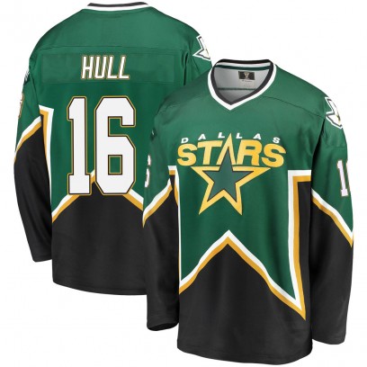 Youth Premier Dallas Stars Brett Hull Fanatics Branded Breakaway Kelly Heritage Jersey - Green/Black