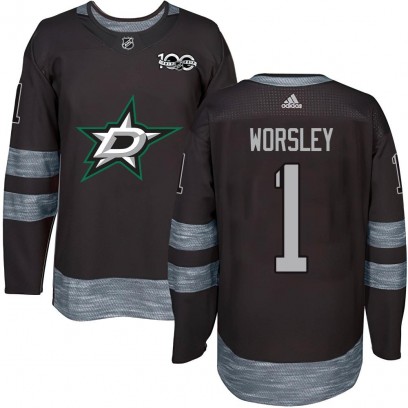 Youth Authentic Dallas Stars Gump Worsley 1917-2017 100th Anniversary Jersey - Black