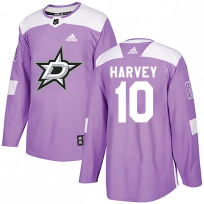 Youth Authentic Dallas Stars Todd Harvey Adidas Fights Cancer Practice Jersey - Purple
