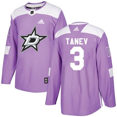 Youth Authentic Dallas Stars Chris Tanev Adidas Fights Cancer Practice Jersey - Purple