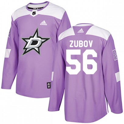 Youth Authentic Dallas Stars Sergei Zubov Adidas Fights Cancer Practice Jersey - Purple