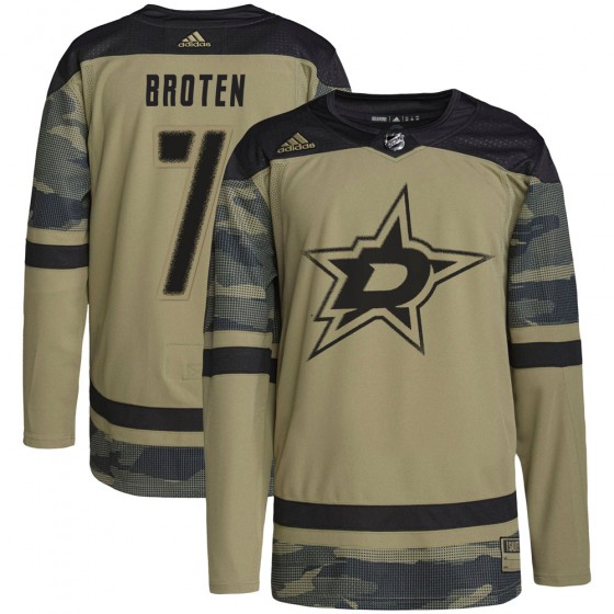 Men's Authentic Dallas Stars Neal Broten Adidas Military Appreciation Practice Jersey - Camo