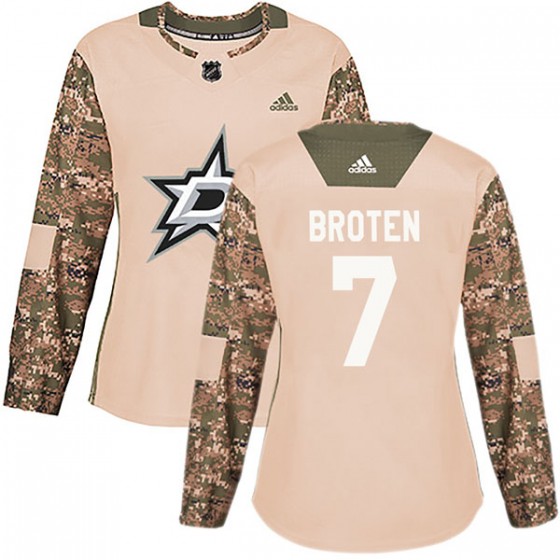 Women's Authentic Dallas Stars Neal Broten Adidas Veterans Day Practice Jersey - Camo
