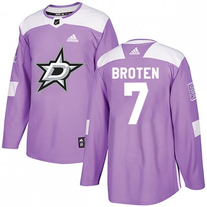 Men's Authentic Dallas Stars Neal Broten Adidas Fights Cancer Practice Jersey - Purple