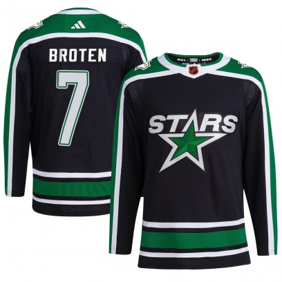 Youth Authentic Dallas Stars Neal Broten Adidas Reverse Retro 2.0 Jersey - Black
