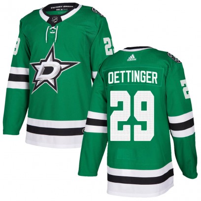 Men's Authentic Dallas Stars Jake Oettinger Adidas ized Home Jersey - Green
