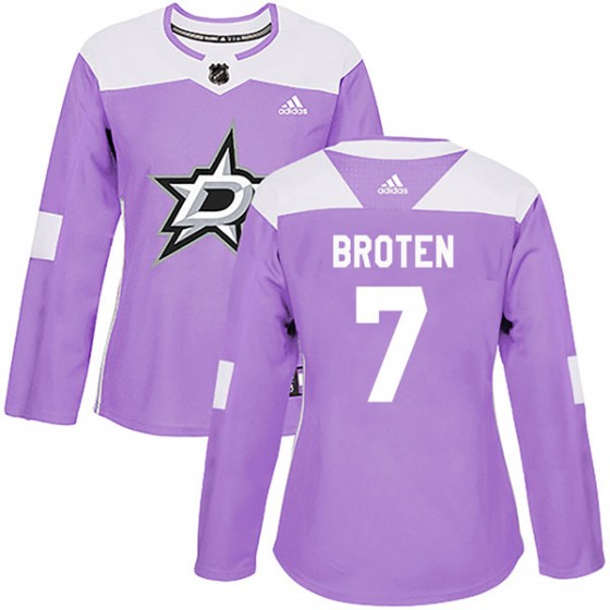 Women's Authentic Dallas Stars Neal Broten Adidas Fights Cancer Practice Jersey - Purple