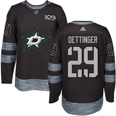 Men's Authentic Dallas Stars Jake Oettinger 1917-2017 100th Anniversary Jersey - Black