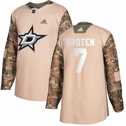 Men's Authentic Dallas Stars Neal Broten Adidas Veterans Day Practice Jersey - Camo