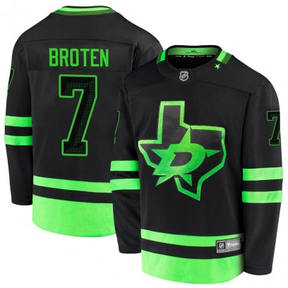 Men's Premier Dallas Stars Neal Broten Fanatics Branded Breakaway 2020/21 Alternate Jersey - Black