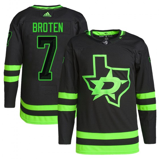 Men's Authentic Dallas Stars Neal Broten Adidas Alternate Primegreen Pro Jersey - Black